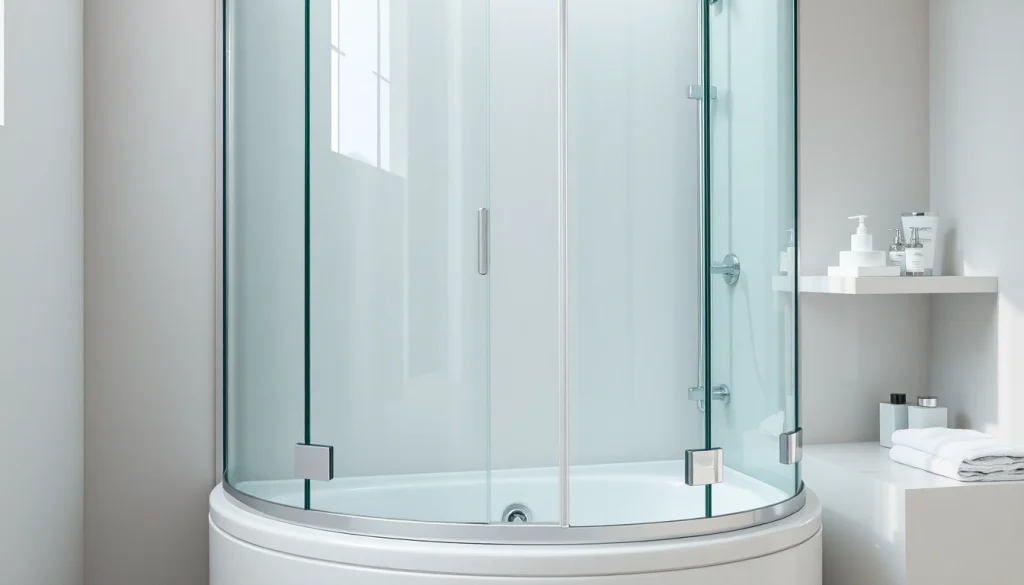 Genießen Sie eine moderne sonni Duschkabine mit eleganten Glaswänden und Chromdetails.