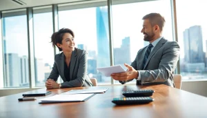 카드 현금화 방법에 대해 상담 중인 금융 전문가와 고객을 보여줍니다.