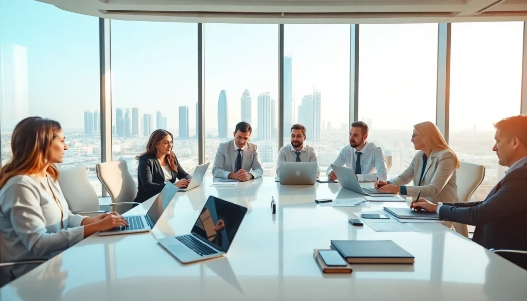 Meeting on VAT Consultancy in Abu Dhabi with financial experts discussing strategies.