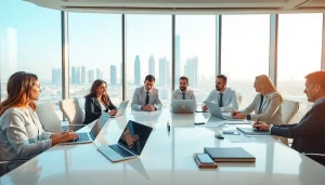 Meeting on VAT Consultancy in Abu Dhabi with financial experts discussing strategies.