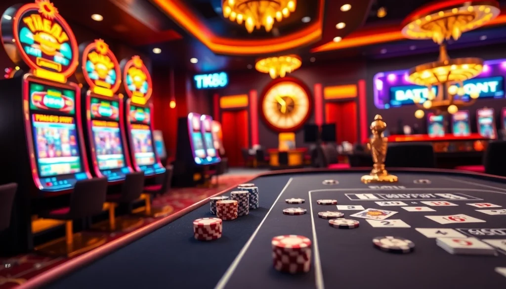 Người chơi tham gia các trò casino hấp dẫn của Tik88 tại bàn cược sang trọng