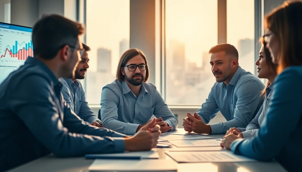 Engaging scene of a crisis management consultant guiding a team strategy session