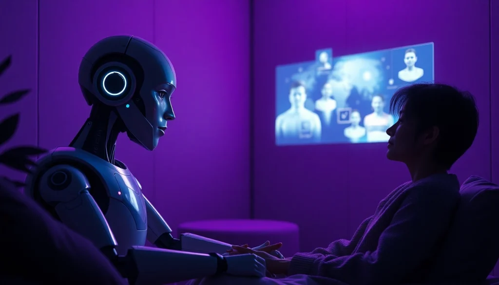 Engaging interaction showcasing ai sex with humanoid robot and human.