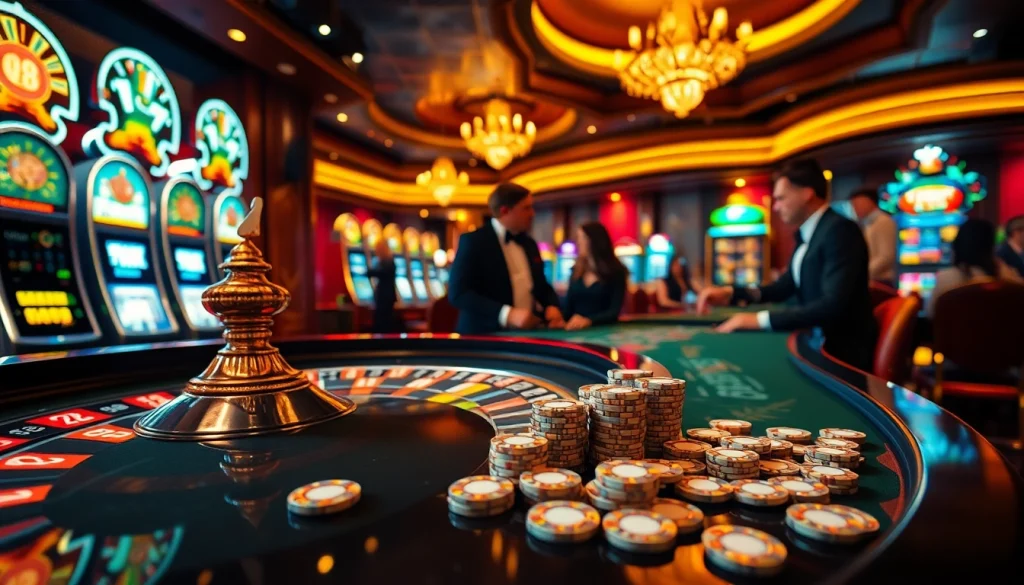 Experience the excitement of casino gaming at hay.win with a luxurious roulette table and eager players.