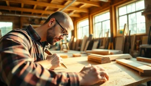 Craftsman demonstrating skills in Carpentry Apprenticeship Near Me workshop setting.