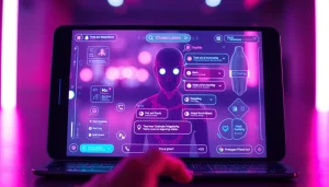 Interactive NSFW AI chatbot interface showcasing modern design and technology