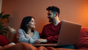 Engaging NSFW AI chat scene showcasing characters in a cozy, inviting room.