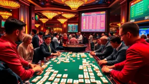 Terlibat dalam permainan Mahjong Link yang mendebarkan di tengah suasana kasino yang meriah.