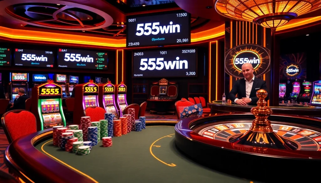 Experience thrilling gameplay at 555win's luxurious casino with engaging poker and slot games.