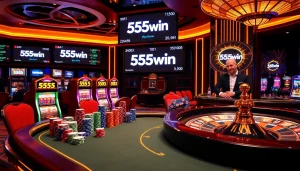 Experience thrilling gameplay at 555win's luxurious casino with engaging poker and slot games.