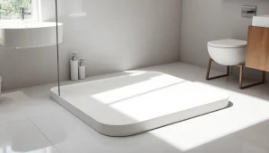 Enhance your space with a sleek shower base featuring a modern design and smooth finish.