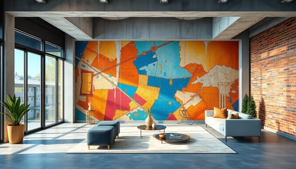 Przekształć swoją przestrzeń za pomocą oszałamiających muralów drukowanych na ścianach, wykorzystujących różnorodne materiały i żywe wzory.