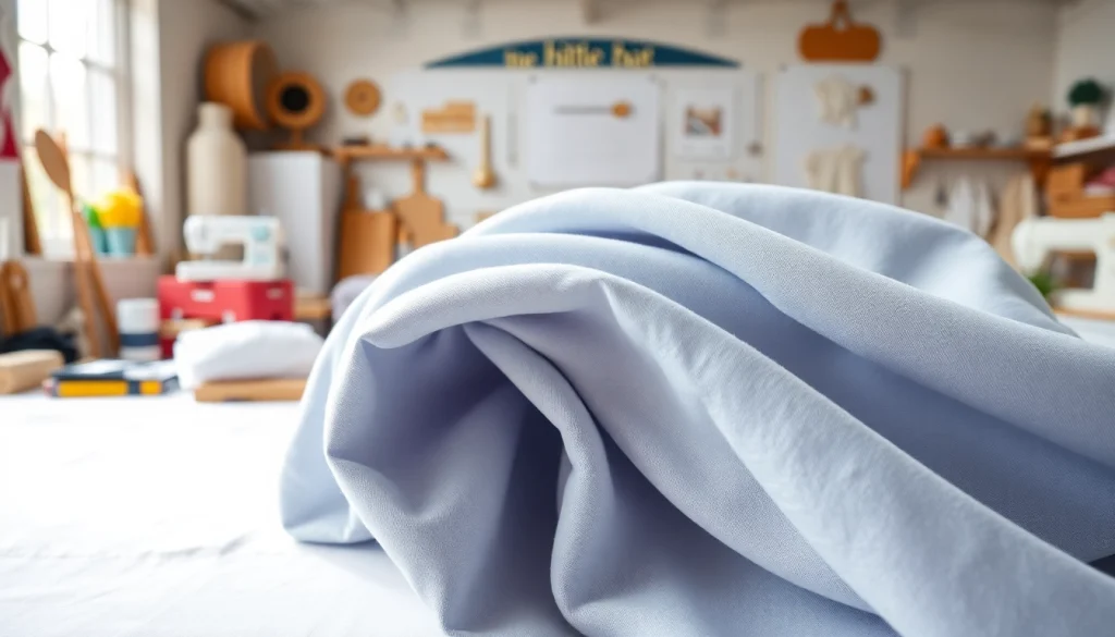 Absorberende katoenen stof in een creatieve omgeving met een focus op textuur.