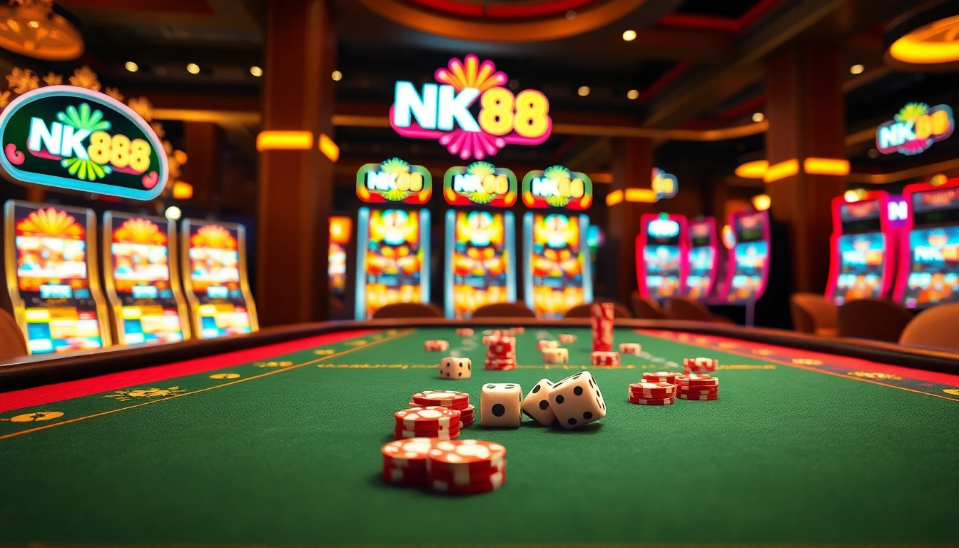 Experience the thrill of the NK88 game with dynamic casino visuals and vibrant stakes.