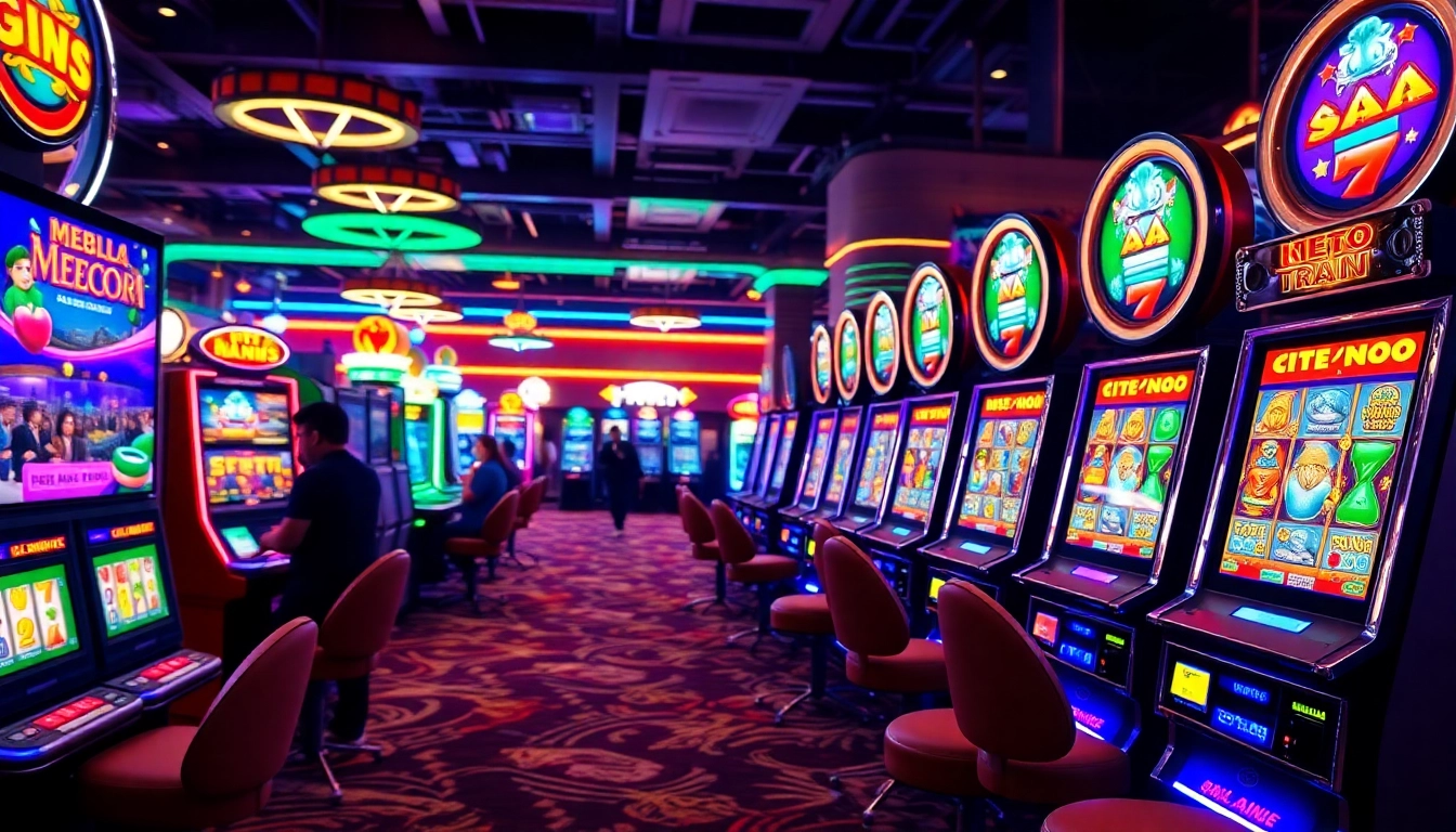 Mainkan toto slot gacor yang berkilau dan penuh warna di kasino yang ramai.
