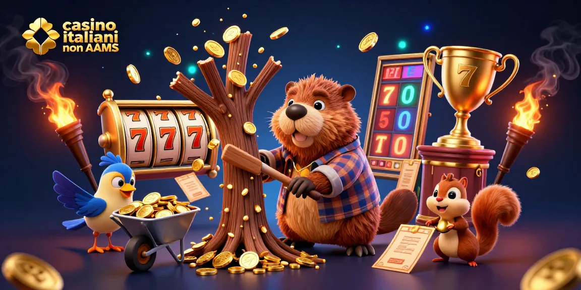 Immagine coinvolgente che rappresenta casino italiani non AAMS con animali collezionisti di monete d'oro e giochi d'azzardo.