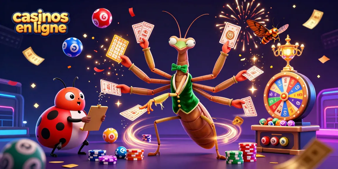 Profitez de l'expérience des casinos en ligne avec une scène dynamique de jeux et de célébrations.