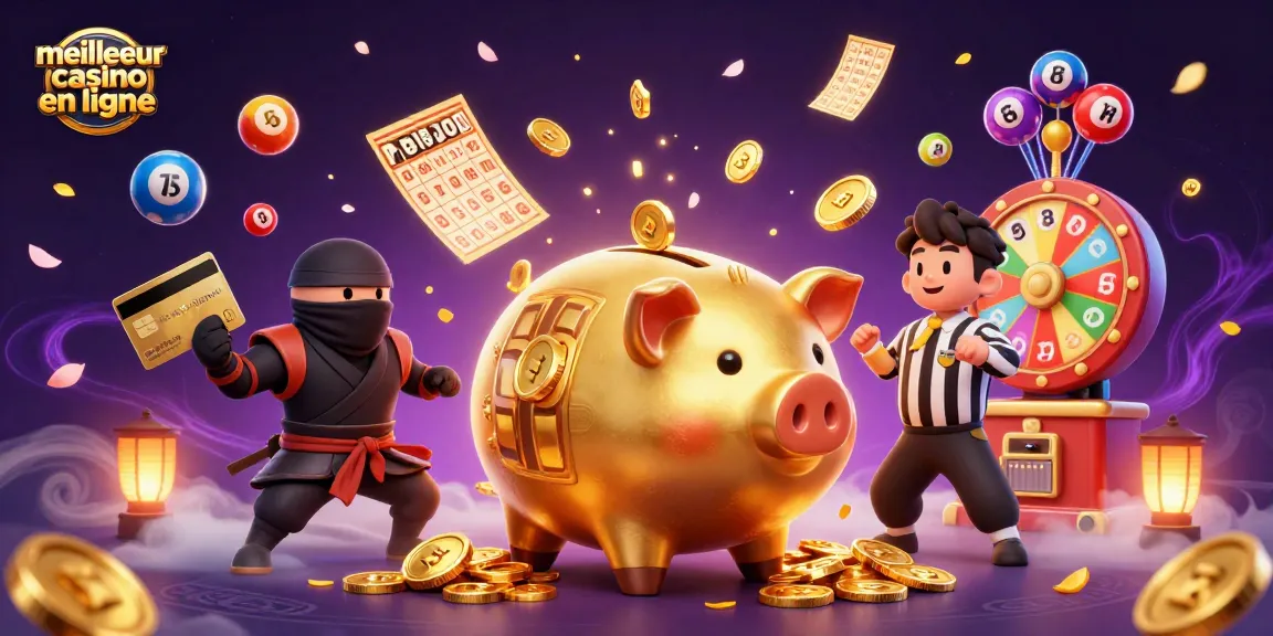 Les jeux captivants du meilleur casino en ligne sont représentés par un lutteur sumo face à un ninja et un samouraï.