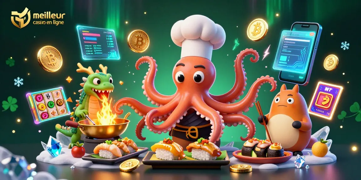 Meilleur casino en ligne : plongez dans l'univers des jeux avec un octopus chef et ses créations dorées.