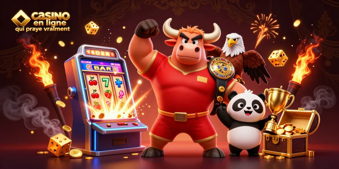 Casino en ligne qui paye vraiment : bull, aigle et panda fêtent la victoire avec des machines à sous.