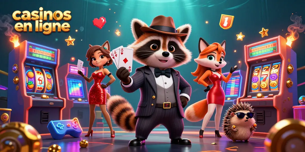Profitez des casinos en ligne avec un raton laveur élégant, une renarde charmante et un hérisson vigile.