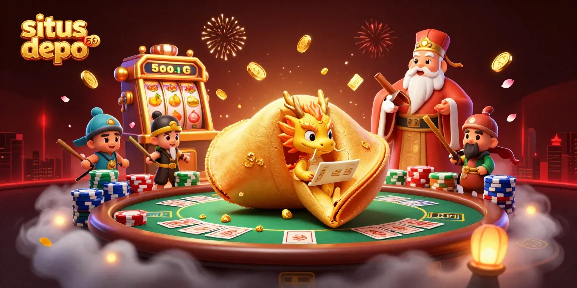 Join the excitement at situs depo 5rb with a dynamic 3D casino illustration featuring vibrant game elements.